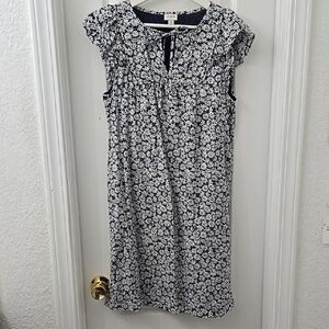 Floral Black and White Dress